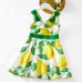 Sweet Yellow Lemon Print Mom Girl Matching Dress