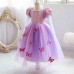 【3Y-11Y】Girls Sweet Butterfly Puff Sleeve Mesh Princess Dress