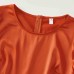 Sweet Orange Satin Round Neck Mom Girl Matching Dress