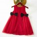 Sweet Red Chiffon Jacquard Short Sleeve Mom Girl Matching Dress - 13202