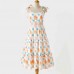 Sweet Orange Plant Print Sling Mom Girl Matching Dress - 13106