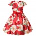 【2Y-9Y】Girl Floral Short Sleeve Princess Dress