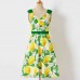 Sweet Yellow Lemon Print Mom Girl Matching Dress