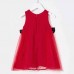 Sweet Red Chiffon Jacquard Short Sleeve Mom Girl Matching Dress - 13202