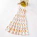 Sweet Orange Plant Print Sling Mom Girl Matching Dress - 13106