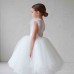 【2Y-11Y】Girl Sweet Ruffled Layered Tulle Splicing Princess Dress - 3609