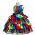 【3Y-11Y】 Girl Sweet Rainbow Mesh Princess Dress