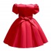 【2Y-10Y】 Girl Sweet Bow Puff Sleeve Dress