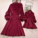 Sweet Red Bow Mom Girl Matching Dress - 13128