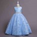 【4Y-13Y】Girls Sweet Snowflake Print Sleeveless Princess Dress