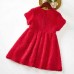 Sweet Red Jacquard Chiffon Short Sleeve Mom Girl Matching Dress - 13114