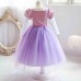 【3Y-11Y】Girls Sweet Butterfly Puff Sleeve Mesh Princess Dress