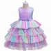 【3Y-11Y】 Girl Sweet Rainbow Mesh Princess Dress