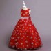 【4Y-13Y】Girls Sweet Snowflake Print Sleeveless Princess Dress