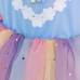 【2Y-10Y】Sweet Cartoon Unicorn Rainbow Mesh Dress