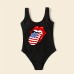 Casual Independence Day Print Mom Girl Matching Swimsuit - 1701