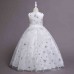 【4Y-13Y】Girls Sweet Snowflake Print Sleeveless Princess Dress