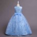 【4Y-13Y】Girls Sweet Snowflake Print Sleeveless Princess Dress