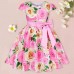 【2Y-9Y】Girl Floral Short Sleeve Princess Dress