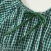 Sweet Green Plaid Puff Sleeve Mom Girl Matching Dress - 13120