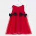 Sweet Red Chiffon Jacquard Short Sleeve Mom Girl Matching Dress - 13202