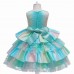 【3Y-11Y】 Girl Sweet Rainbow Mesh Princess Dress