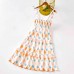 Sweet Orange Plant Print Sling Mom Girl Matching Dress - 13106