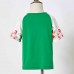 Casual Green Flower Short-sleeved Family Matching Outfits