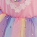 【2Y-10Y】Sweet Cartoon Unicorn Rainbow Mesh Dress