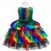 【3Y-11Y】 Girl Sweet Rainbow Mesh Princess Dress