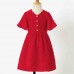 Sweet Red Jacquard Chiffon Short Sleeve Mom Girl Matching Dress - 13114