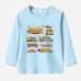 【12M-9Y】Boys Car And Airplane Transportation Print Cotton Stain Resistant Long Sleeve T-shirt