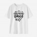 Woman Cotton Stain Resistant Letter Print Short Sleeve T-shirt