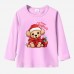 【12M-9Y】Kids Christmas Dog Print Cotton Stain Resistant Long Sleeve T-shirt