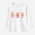 【12M-9Y】Girl Cartoon Bear Print Cotton Stain Resistant Long Sleeve T-shirt