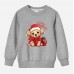 【12M-9Y】Kids Christmas Dog Print Cotton Stain Resistant Long Sleeve Sweatshirt