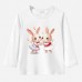 【12M-9Y】Girls Bunny Print Cotton Stain Resistant Long Sleeve T-shirt