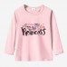 【12M-9Y】Girls Sweet Letter Print Cotton Stain Resistant Long Sleeve T-shirt