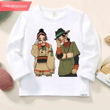 【12M-9Y】Girls Cartoon Print Cotton Stain Resistant Long Sleeve T-shirt