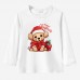 【12M-9Y】Kids Christmas Dog Print Cotton Stain Resistant Long Sleeve T-shirt