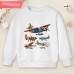 【12M-9Y】Boys Casual Airplane Print Cotton Stain Resistant Long Sleeve Sweatshirt