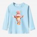 【12M-9Y】Girls Giraffe Print Cotton Stain Resistant Long Sleeve T-shirt