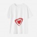 Maternity Cotton Stain Resistant Cute Baby Footprints Print Short Sleeve T-shirt