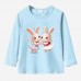 【12M-9Y】Girls Bunny Print Cotton Stain Resistant Long Sleeve T-shirt