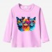 【12M-9Y】Kids Cat Print Cotton Stain Resistant Long Sleeve T-shirt