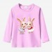 【12M-9Y】Girls Bunny Print Cotton Stain Resistant Long Sleeve T-shirt