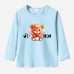 【12M-9Y】Kid Bear And Letter Print Cotton Stain Resistant Long Sleeve T-shirt