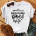 Woman Cotton Stain Resistant Letter Print Short Sleeve T-shirt