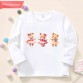 【12M-9Y】Girl Cartoon Bear Print Cotton Stain Resistant Long Sleeve T-shirt