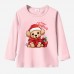 【12M-9Y】Kids Christmas Dog Print Cotton Stain Resistant Long Sleeve T-shirt